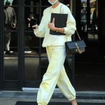 Jessica Serfaty in a Yellow Sweatsuit Leaves the Bowery Hotel in New York 10/04/2020