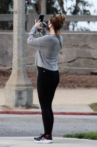 Katherine Schwarzenegger in a Grey Sweatshirt