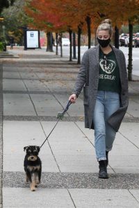 Lili Reinhart in a Black Protective Mask