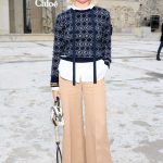 Maisie Williams in a Beige Pants Attends the Chloe Fashion Show During Paris Fashion Week in Paris 10/01/2020