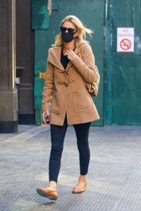 Nicky Hilton in a Beige Coat