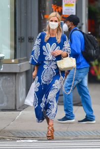 Nicky Hilton in a Blue Maxi Dress