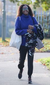 Oti Mabuse in a Blue Sweater