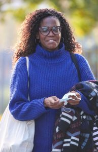 Oti Mabuse in a Blue Sweater