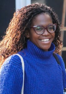 Oti Mabuse in a Blue Sweater