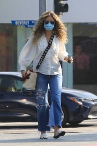 Rebecca Gayheart in a Protective Mask