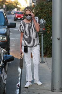 Sharon Stone in a Striped Tee