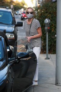 Sharon Stone in a Striped Tee