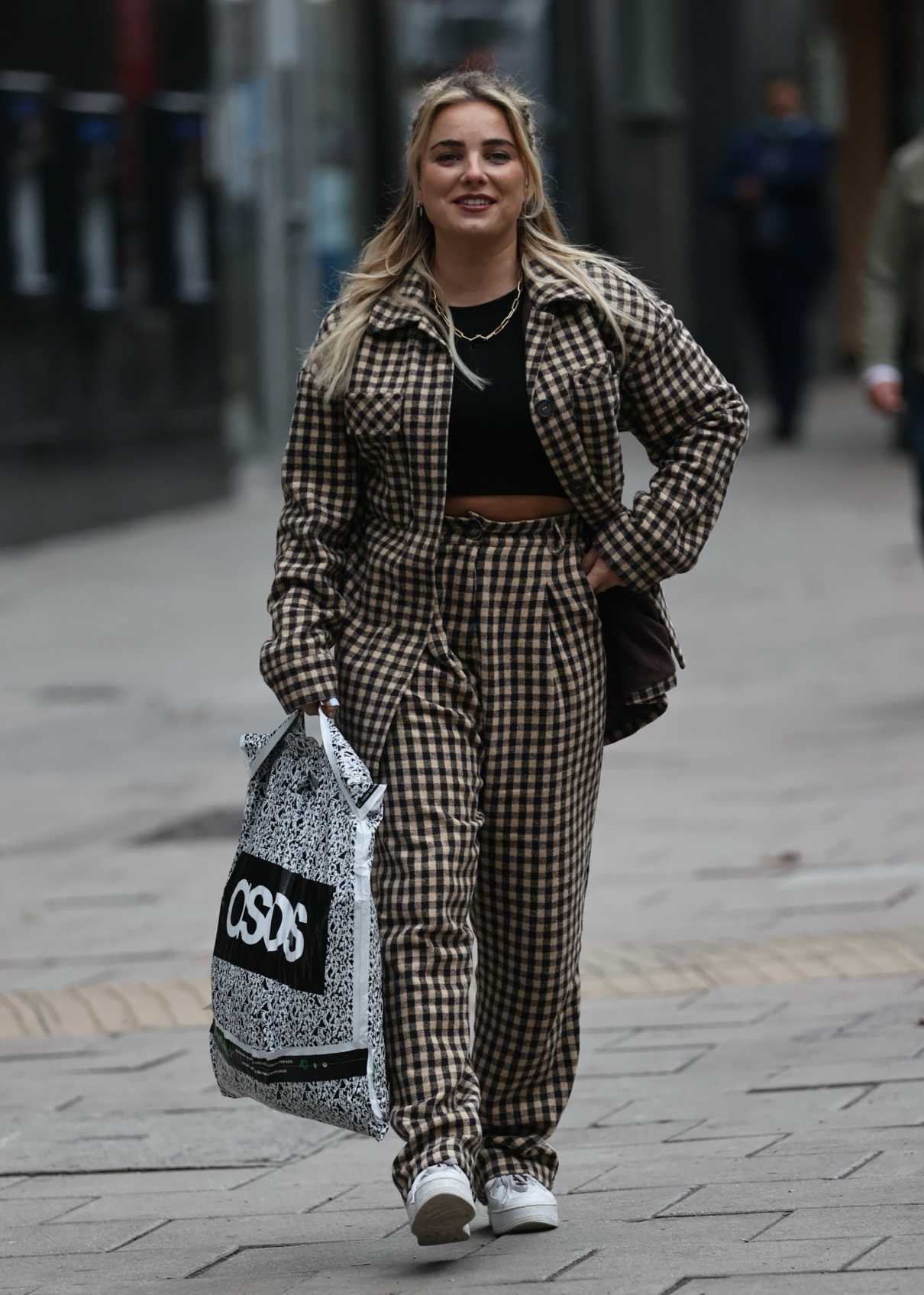 Sian Welby in a Gingham Suit