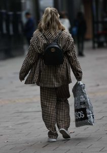 Sian Welby in a Gingham Suit