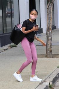 Skai Jackson in a White Nike Sneakers