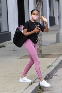 Skai Jackson in a White Nike Sneakers