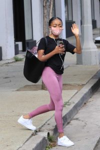 Skai Jackson in a White Nike Sneakers