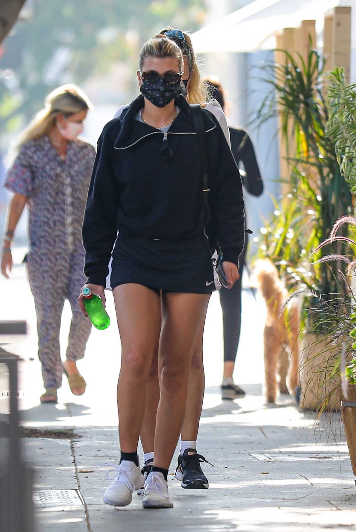 Sofia Richie in a Black Protective Mask