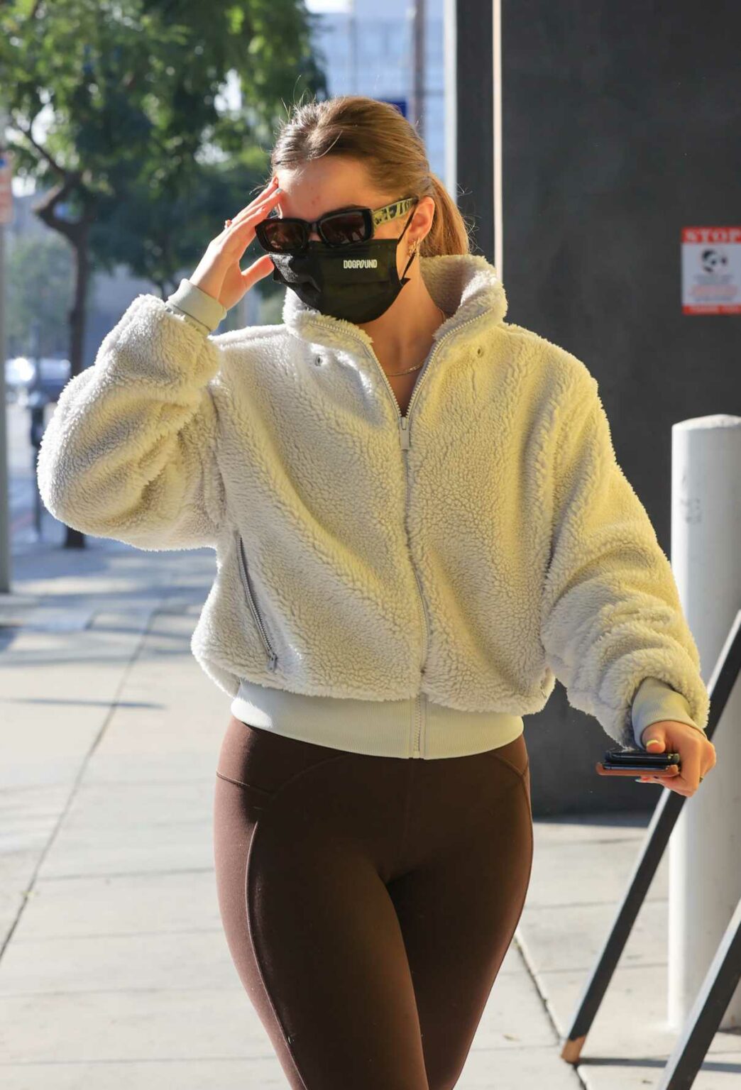 Addison Rae in a Black Leggings Heads to the Dogpound Gym for a Workout