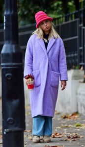 Amelia Windsor in a Purple Coat