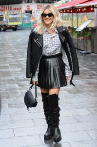 Ashley Roberts in a Black Mini Skirt