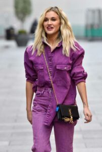 Ashley Roberts in a Purple Denim Outfit