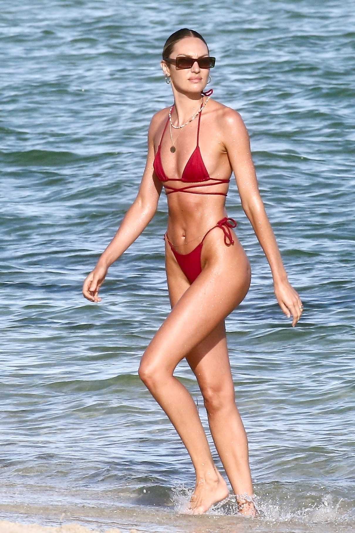 Candice Swanepoel in a Red Bikini