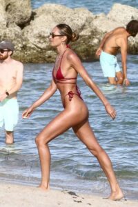 Candice Swanepoel in a Red Bikini