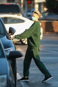 Charlotte McKinney in a Green Sweatshirt