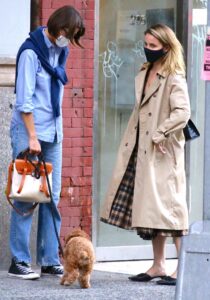 Dianna Agron in a Beige Trench Coat