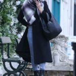 Donna Air in a Black Coat Goes Shopping in Notting Hill 11/03/2020