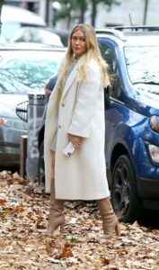 Hilary Duff in a White Coat