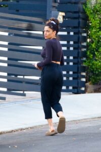 Jenna Dewan in a Blue Track Pants