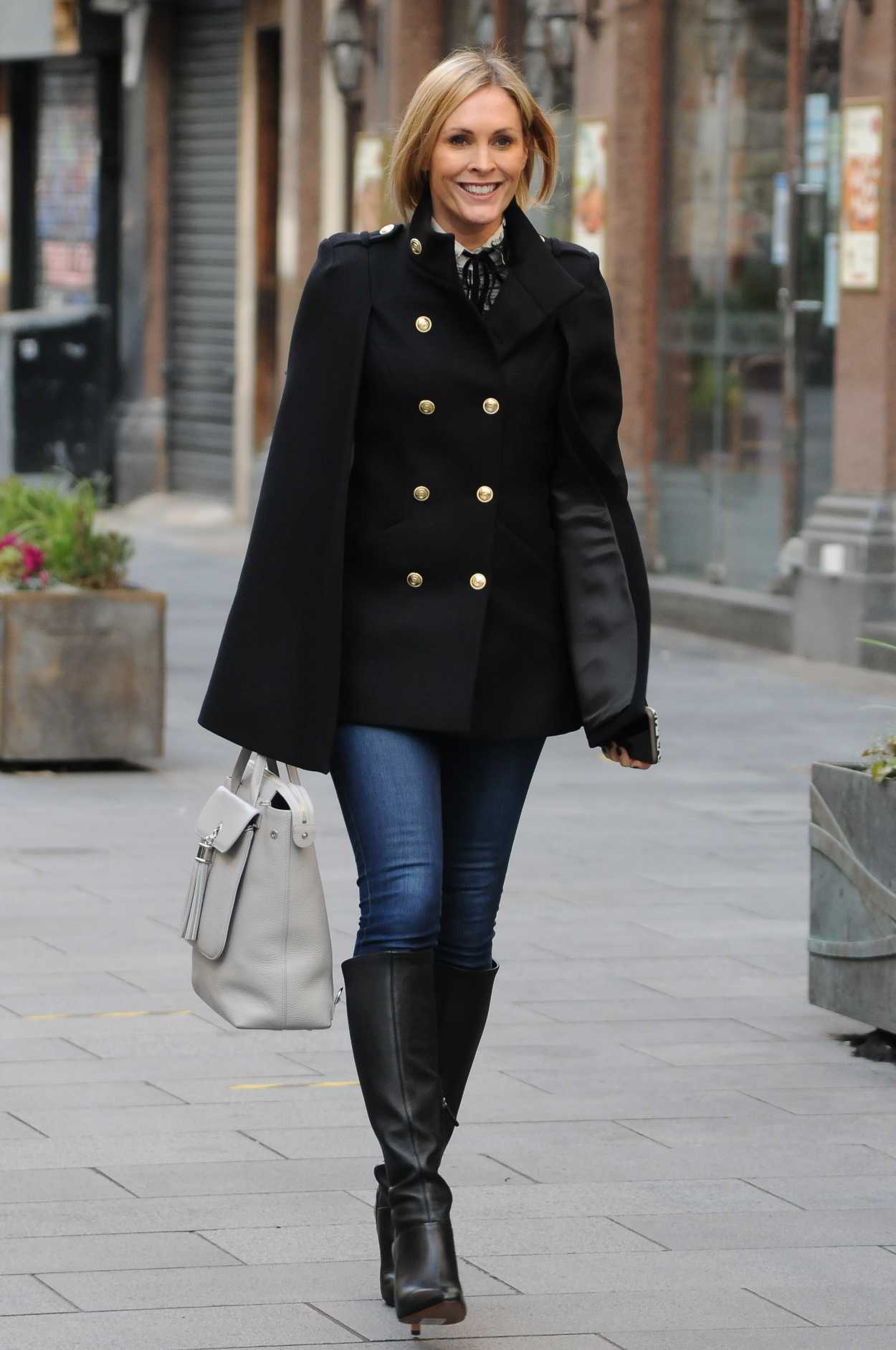 Jenni Falconer in a Black Coat