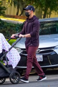 Joe Jonas in a Purple Hoodie