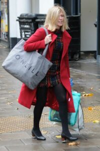 Kate Garraway in a Red Coat