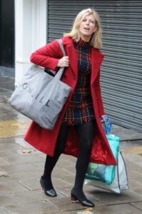 Kate Garraway in a Red Coat