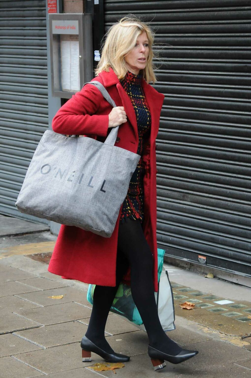 Kate Garraway in a Red Coat Arives at the Global Studios in London 11