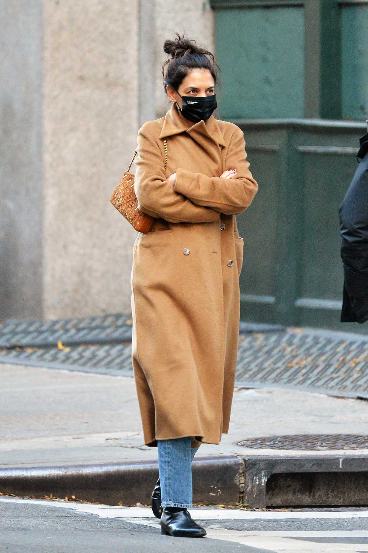 Katie Holmes in a Tan Coat