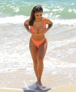 Kayleigh Morris in an Orange Bikini