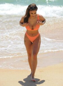 Kayleigh Morris in an Orange Bikini