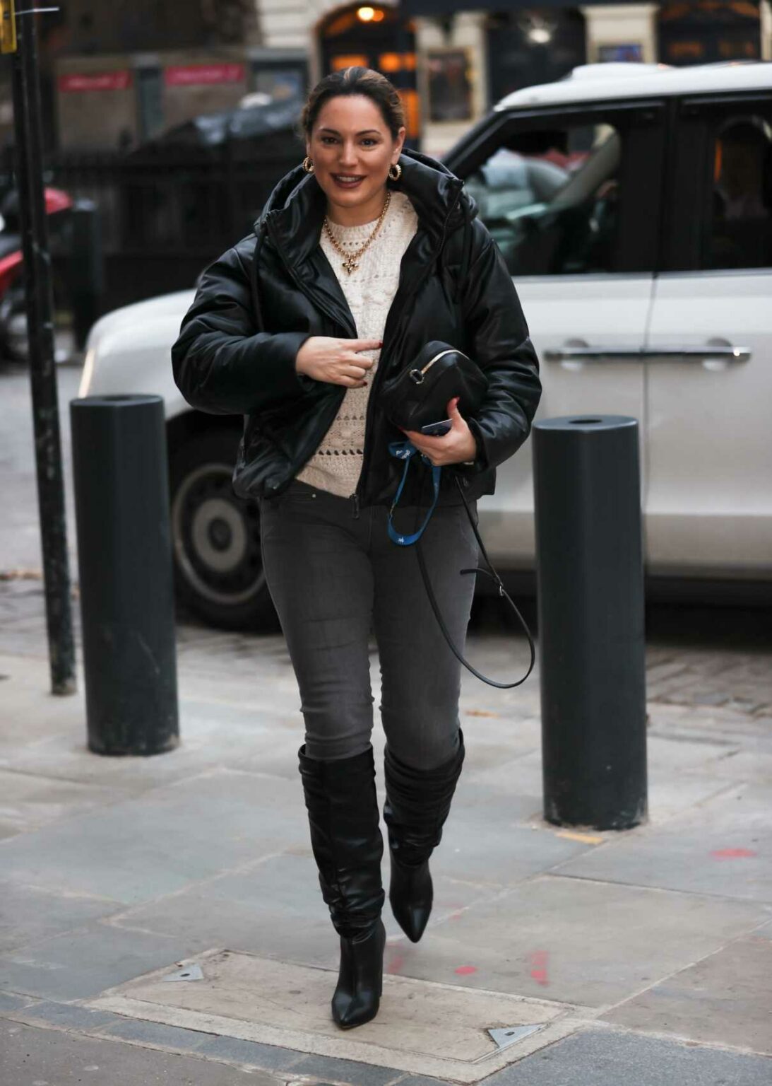 Kelly Brook in a Black Jacket Arrives at the Heart Radio in London 11 ...