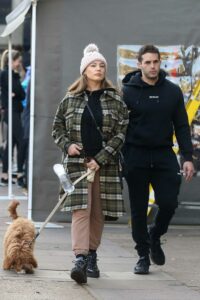 Kelly Brook in a Pink Knit Hat