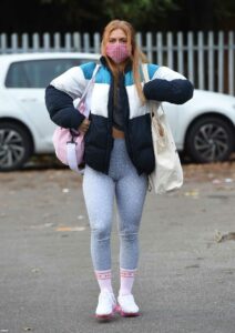 Maisie Smith in a Grey Leggings