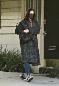 Mandy Moore in a Grey Coat