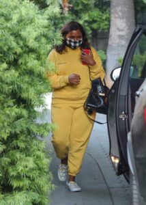 Mindy Kaling in a Yellow Sweatsuit