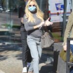 Morgan Stewart in a Grey Turtleneck Gets Some Shopping Done at Couture Kids Out with Jordan McGraw in West Hollywood 11/13/2020