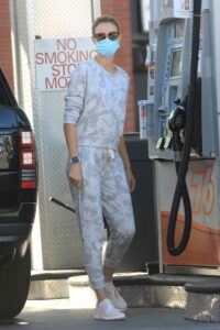 Paige Butcher in a Tie Dye Sweatsuit