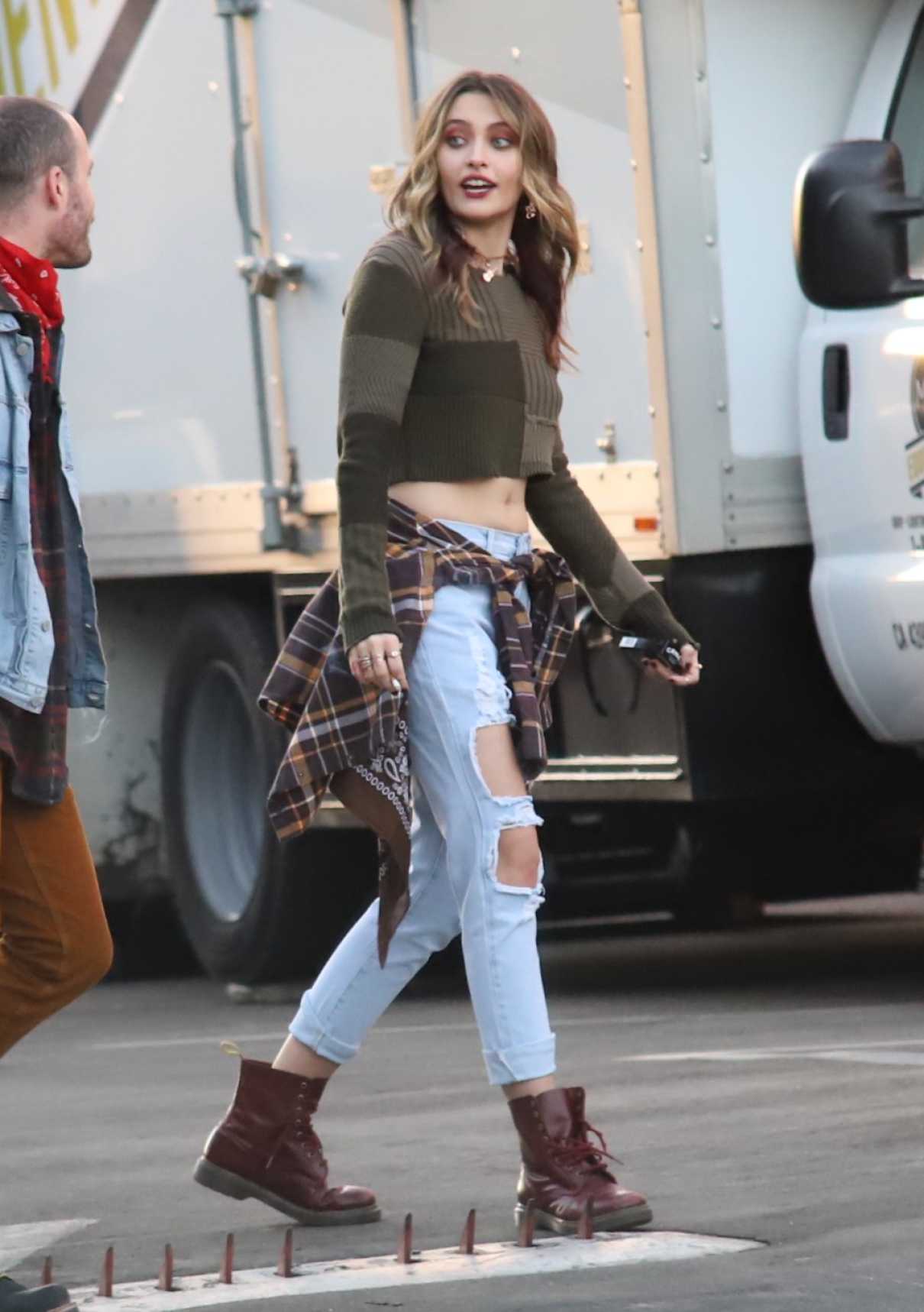 Paris Jackson in a Blue Ripped Jeans