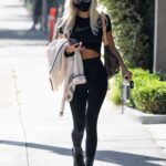 Pia Mia in a Black Leggings Leaves Her Daily Workout at Dogpound Gym in Los Angeles 11/04/2020