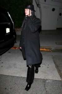 Rihanna in a Black Coat