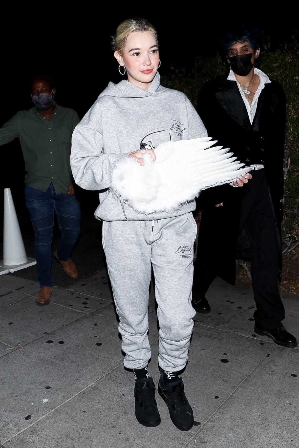 Sarah Snyder in a Grey Sweatsuit