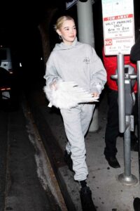 Sarah Snyder in a Grey Sweatsuit