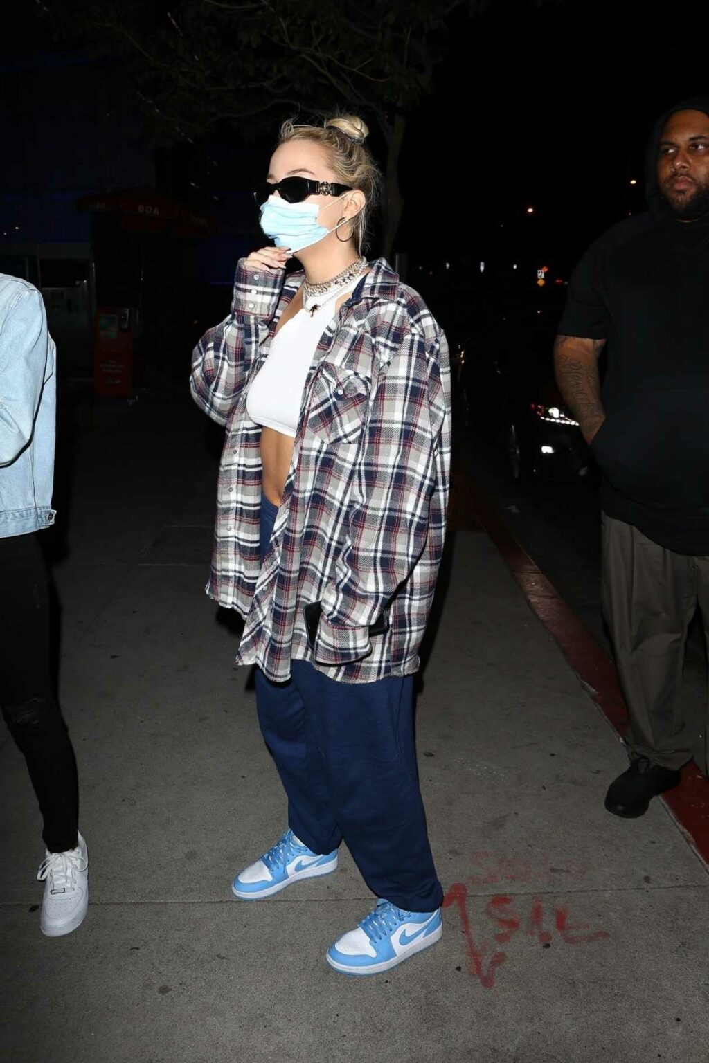 Tana Mongeau in a White Top Leaves BOA Steakhouse in Los Angeles 11/22